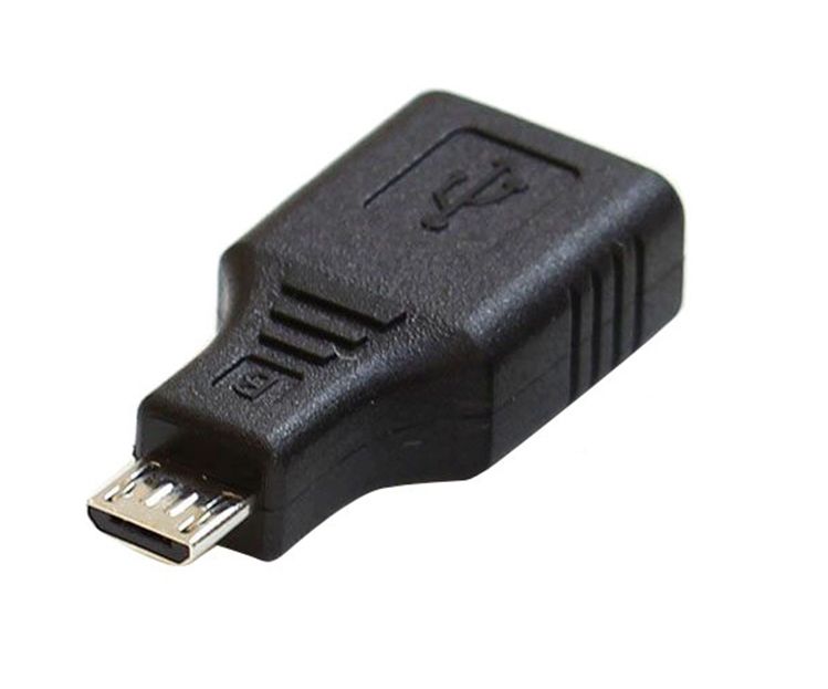 USB 2.0 OTG Adapter USB-micro male naar USB-A female zwart